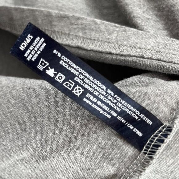 TOMMY HILFIGER Cropped Pajama Shirt Embroidered logo appliqués vasity style Y2K - Picture 14 of 14